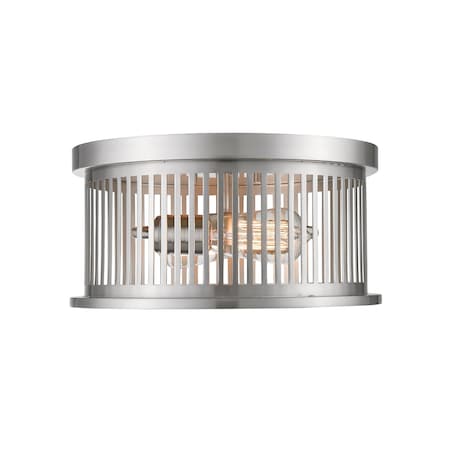 Z-Lite Camellia 2 Light Flush Mount, Brushed Nickel 334F2BN